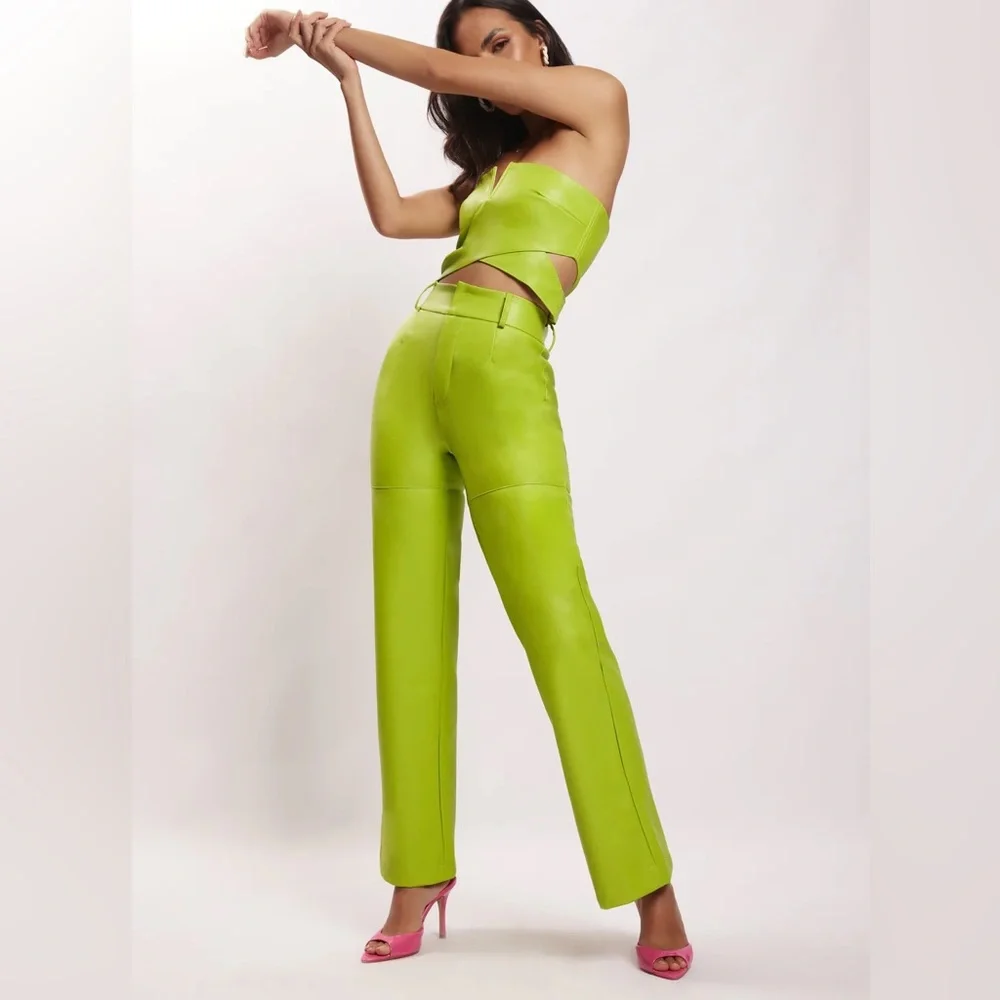 NWT Meshki Black Sima Faux Leather High Waisted Pants - Picture 14 of 14